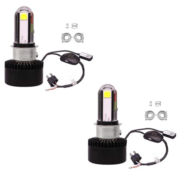 AllExtreme EXTHB2B 3 Side LED Headlight Bulb with Bluetooth connectivity, Cooling Fan & Canbus Head lamp Conversion Kit for Bikes Cars & SUV (30W, Multicolour, 2Pcs)