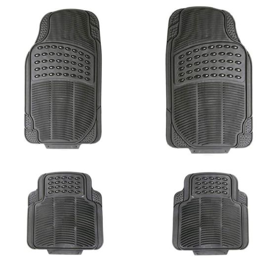 AllExtreme EXFM5CFB Universal Car Floor Mat (Set of 4, Black)